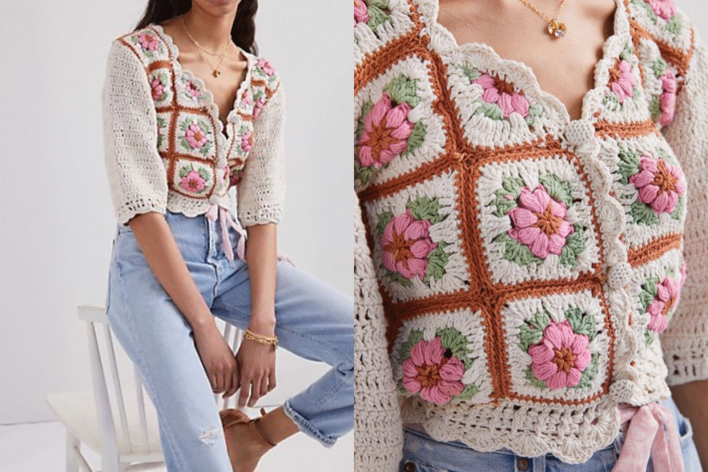 floral crochet top
